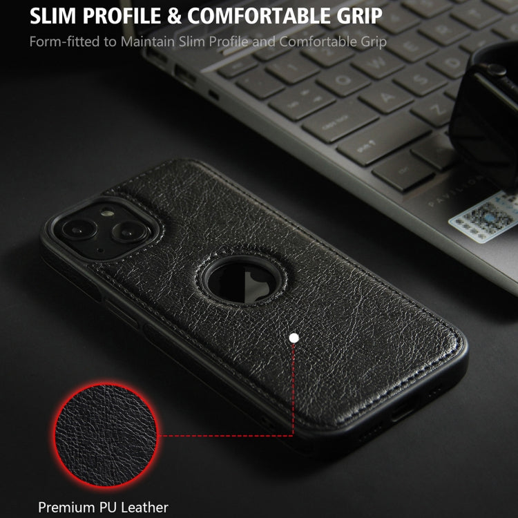 For iPhone 13 Leather Texture Stitching Phone Case(Black) by buy2fix