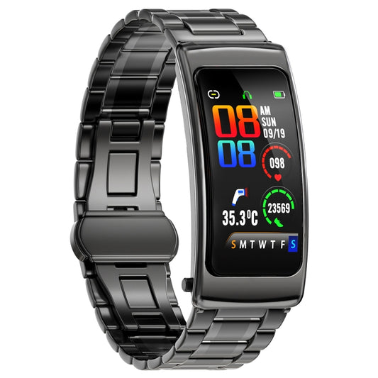 K20 1.14 inch Steel Band Earphone Detachable Life Waterproof Smart Watch Support Bluetooth Call(Black) by buy2fix