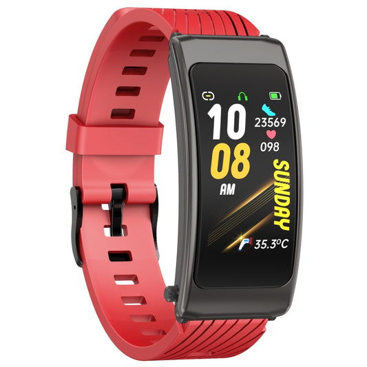 K20 1.14 inch Silicone Band Earphone Detachable Life Waterproof Smart Watch Support Bluetooth Call(Black Red) by buy2fix