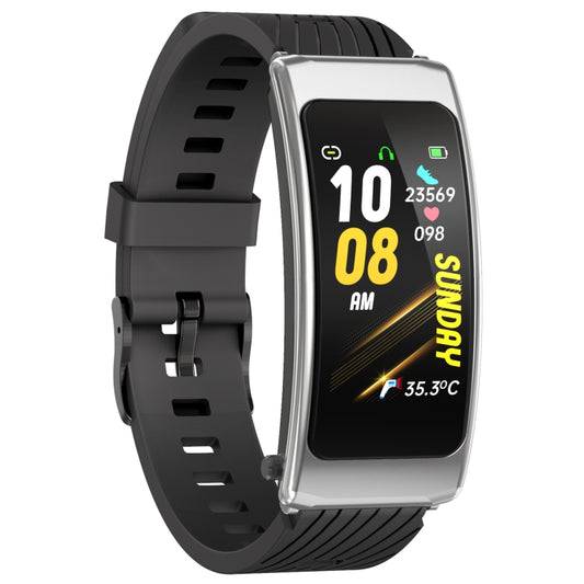 K20 1.14 inch Silicone Band Earphone Detachable Life Waterproof Smart Watch Support Bluetooth Call(Black Silver) by buy2fix