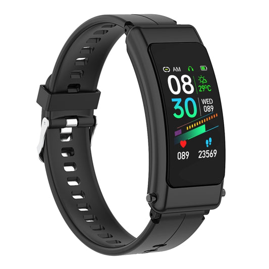 K50 1.08 inch Silicone Band Earphone Detachable IP67 Waterproof Smart Watch Support Bluetooth Call(Black) by buy2fix