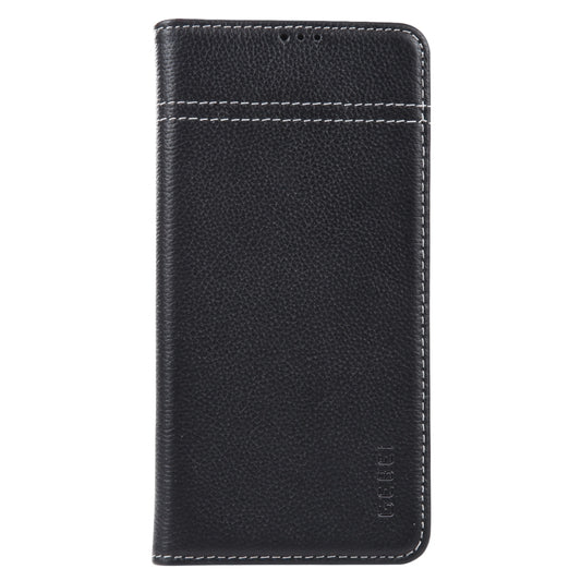 For Samsung Galaxy S23 5G GEBEI Top-grain Horizontal Flip Leather Phone Case(Black) by GEBEI