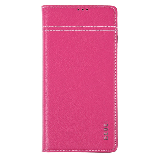 For Samsung Galaxy S23 Ultra 5G GEBEI Top-grain Horizontal Flip Leather Phone Case(Rose Red) by GEBEI