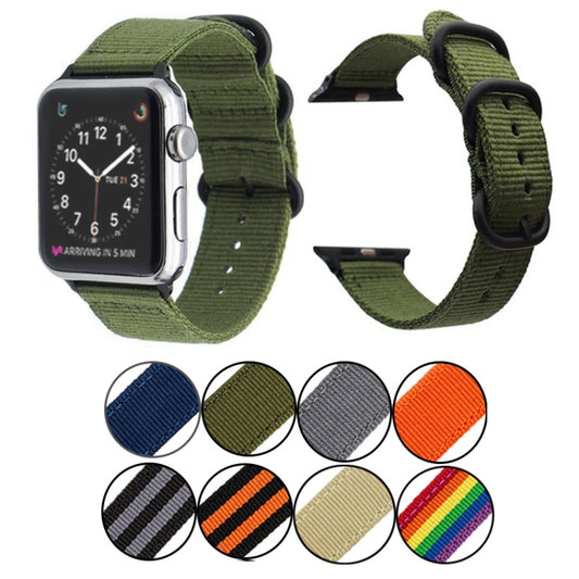 Black Buckle Canvas Watch Band For Apple Watch Ultra 49mm&Watch Ultra 2 49mm / Series 9&8&7 45mm / SE 3&SE 2&6&SE&5&4 44mm / 3&2&1 42mm(Grey) by buy2fix