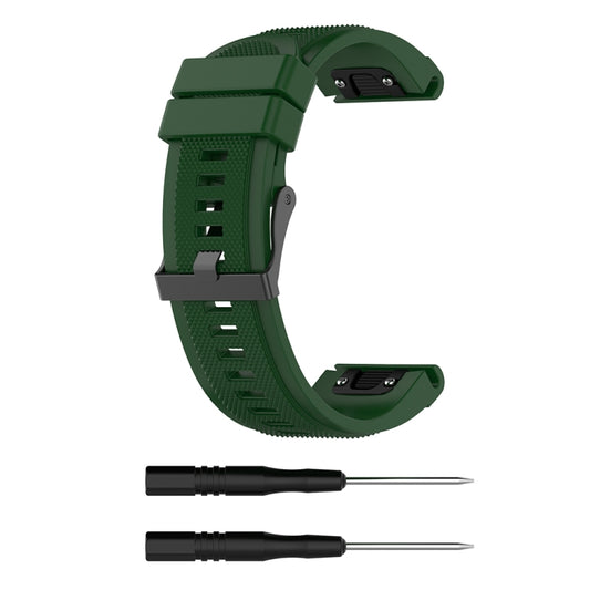 For Garmin Fenix 5X (26mm) Fenix3 / Fenix3 HR Silicone Watch Band(Army Green) by buy2fix