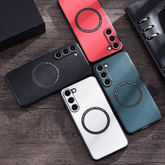 For Samsung Galaxy S23 5G Cloth Texture PU MagSafe Magnetic Phone Case(Black) by buy2fix