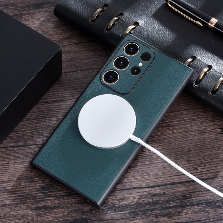 For Samsung Galaxy S23 5G Cloth Texture PU MagSafe Magnetic Phone Case(Black) by buy2fix