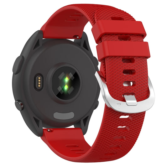 For Garmin Forerunner 265 22mm Solid Color Silicone Watch Band(Red) by buy2fix