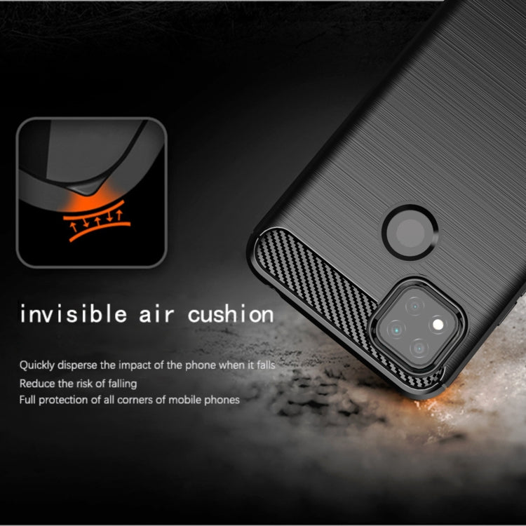 For Xiaomi Redmi 10A Brushed Texture Carbon Fiber TPU Phone Case(Black) by buy2fix