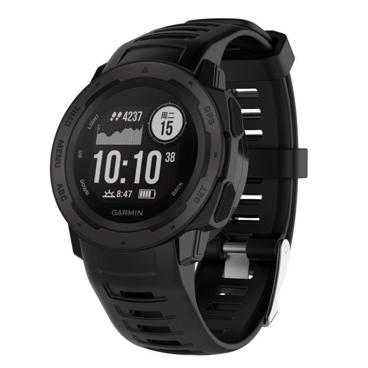 For Garmin Instinct Silicone Watch Band(Black) by buy2fix