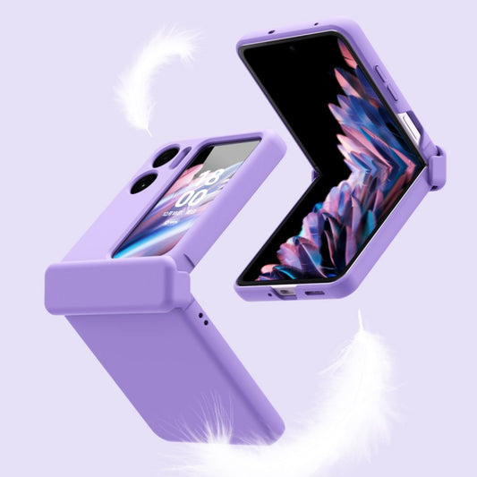 For OPPO Find N2 Flip Macaron Magnetic Hinge Three-piece Phone Case with Protective Film(Purple) by buy2fix