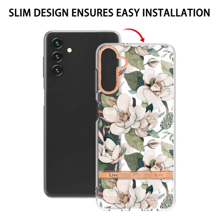 For Samsung Galaxy A54 5G Flowers and Plants Series IMD TPU Phone Case(Green Gardenia) by buy2fix
