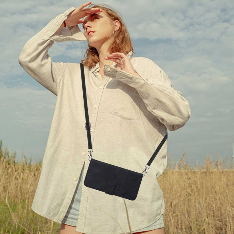 For Xiaomi Redmi 12C / Redmi 11A 4G Global Crossbody 3D Embossed Flip Leather Phone Case(Black) by buy2fix