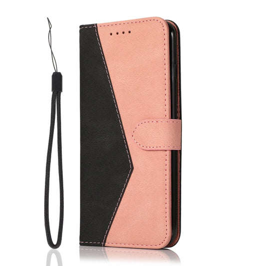 For Motorola Moto G8 Power Lite Dual-color Stitching Leather Phone Case(Black Rose Gold) by buy2fix