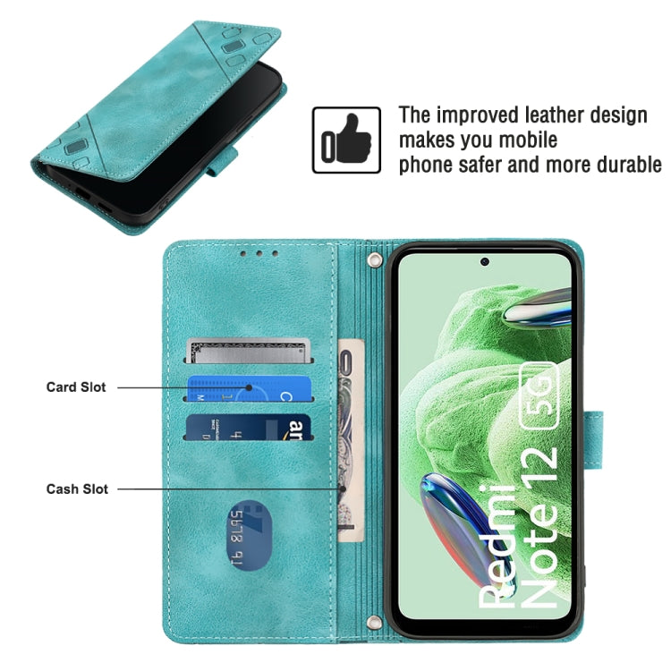 For Xiaomi Poco X5 5G Skin-feel Embossed Leather Phone Case(Green) by buy2fix