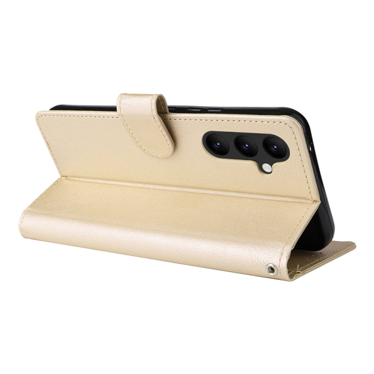For Samsung Galaxy A34 3 Card Slots Multifunctional Leather Phone Case(Gold) by buy2fix