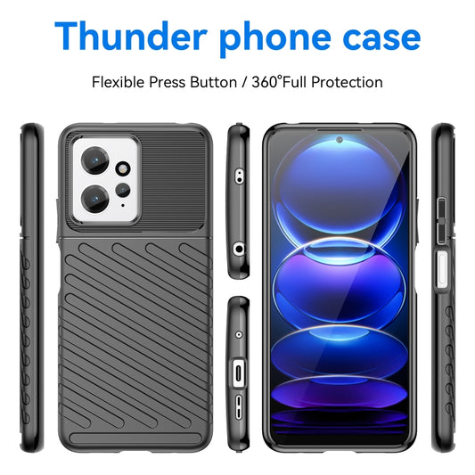 For Xiaomi Redmi Note 12 4G Global Thunderbolt Shockproof TPU Protective Soft Phone Case(Black) by buy2fix