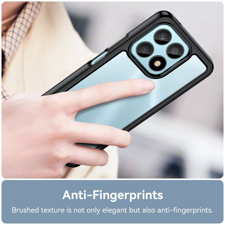 For Honor X8a Colorful Series Acrylic + TPU Phone Case(Black) by buy2fix