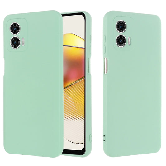 For Motorola Moto G73 Pure Color Liquid Silicone Shockproof Phone Case(Green) by buy2fix
