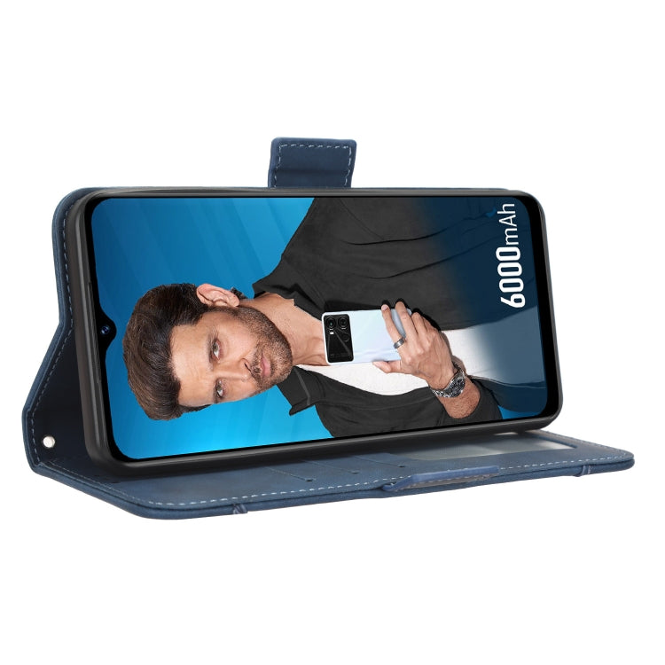For Itel P40 Skin Feel Calf Texture Card Slots Leather Phone Case(Blue) by buy2fix