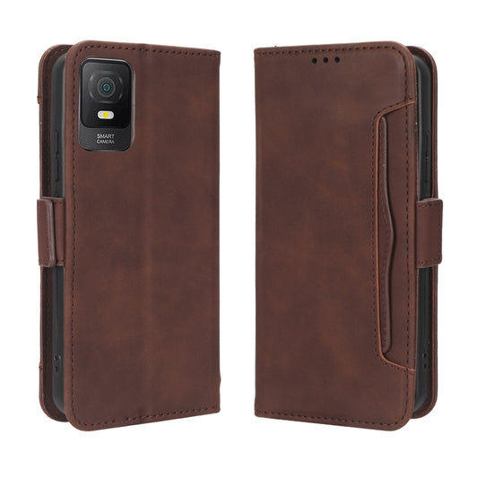 For TCL 403 Skin Feel Calf Texture Card Slots Leather Phone Case(Brown) by buy2fix