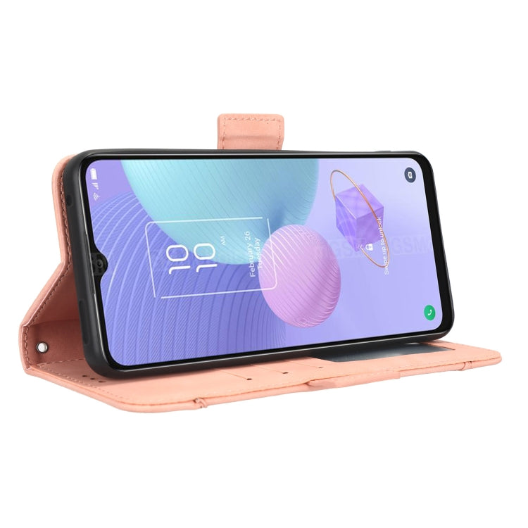 For TCL 408 Skin Feel Calf Texture Card Slots Leather Phone Case(Pink) by buy2fix