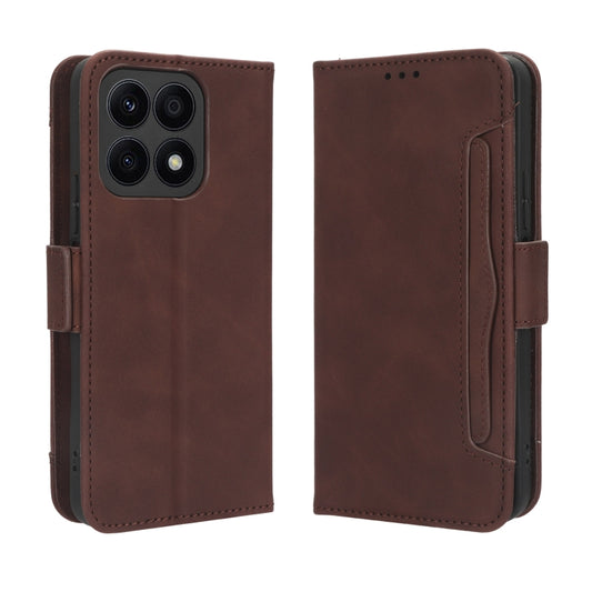 For Honor X8a Skin Feel Calf Texture Card Slots Leather Phone Case(Brown) by buy2fix