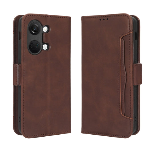 For OnePlus Ace 2V Skin Feel Calf Texture Card Slots Leather Phone Case(Brown) by buy2fix