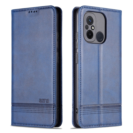For Xiaomi Redmi 12C / Redmi 11A / Poco C55 AZNS Magnetic Calf Texture Flip Leather Phone Case(Dark Blue) by AZNS
