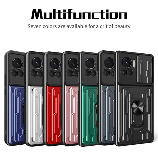 For Motorola Edge 30 Ultra 5G / Moto X30 Pro Sliding Camshield TPU+PC Phone Case with Card Slot(White) by buy2fix