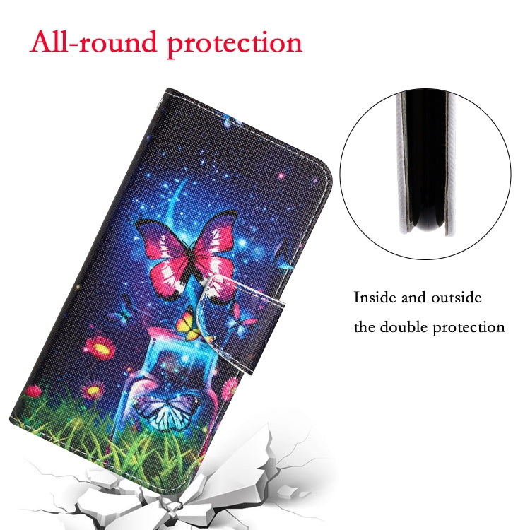 For Xiaomi Redmi 12C Colored Drawing Leather Phone Case(Butterfly) by buy2fix