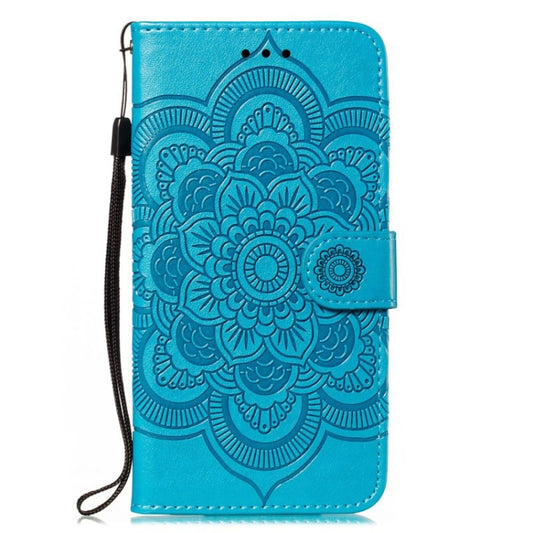 For Xiaomi Redmi Note 12 5G Global Sun Mandala Embossing Pattern Phone Leather Case(Blue) by buy2fix