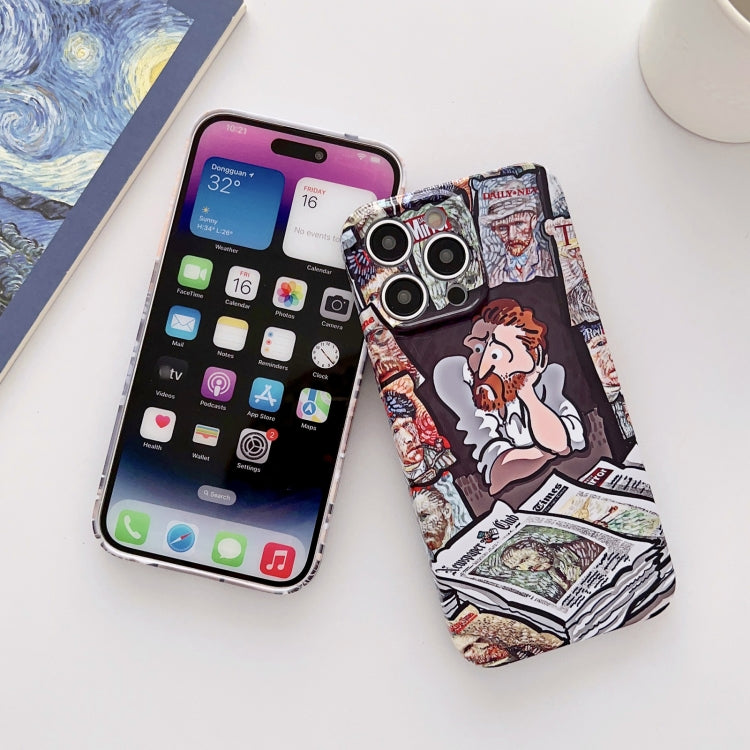 For iPhone 13 Precise Hole Oil Painting Glossy PC Phone Case(Tower) by buy2fix