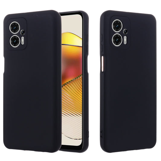 For Motorola Moto G13 / G23 Pure Color Liquid Silicone Shockproof Phone Case(Black) by buy2fix