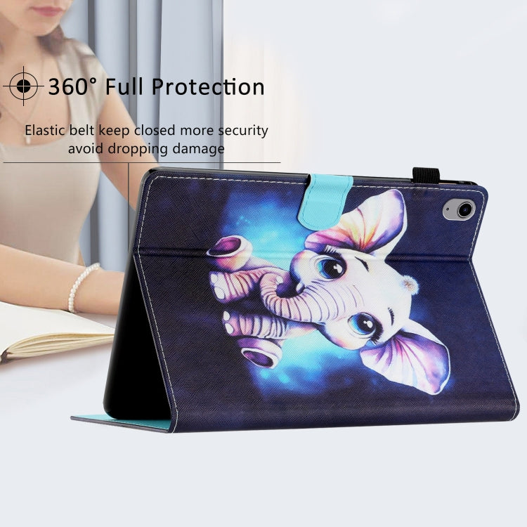 For Lenovo Tab P11 J606F Coloured Drawing Stitching Smart Leather Tablet Case(Elephant) by buy2fix