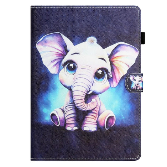 For iPad 10.2 2021/2020/2019/ Air 3 Coloured Drawing Stitching Smart Leather Tablet Case(Elephant) by buy2fix