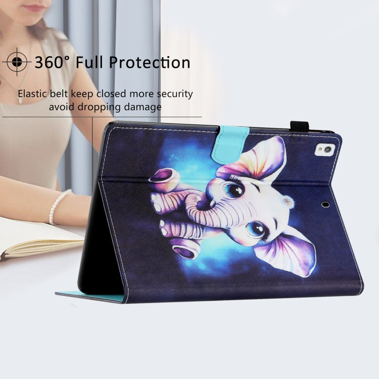 For iPad 10.2 2021/2020/2019/ Air 3 Coloured Drawing Stitching Smart Leather Tablet Case(Elephant) by buy2fix
