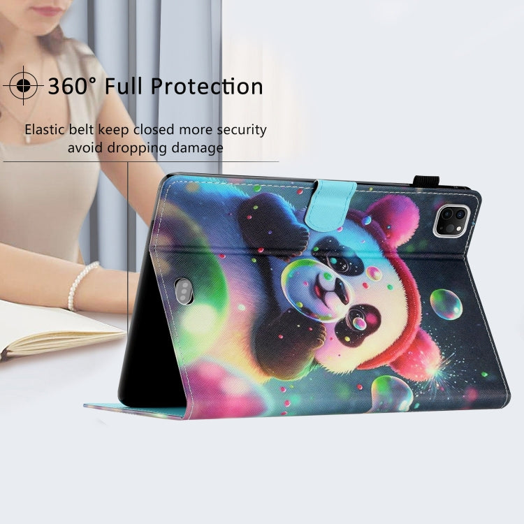 For iPad Pro 11 / Air 4 / Air 5 Coloured Drawing Stitching Smart Leather Tablet Case(Panda) by buy2fix