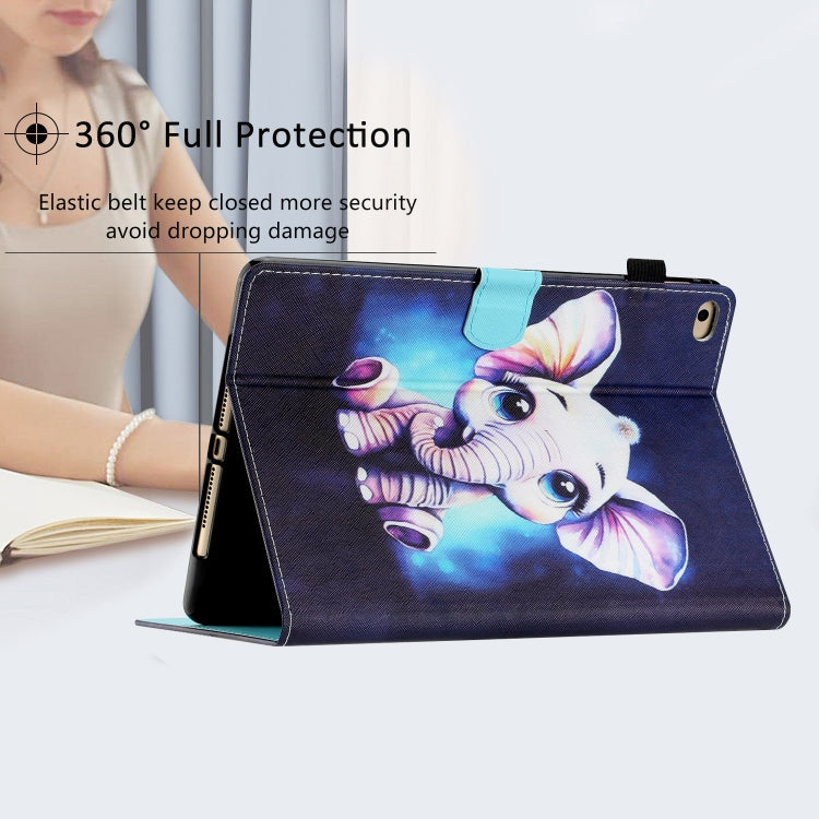 For iPad mini 5/4/3/2/1 Coloured Drawing Stitching Smart Leather Tablet Case(Elephant) by buy2fix