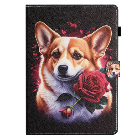 For iPad mini 2024 / mini 6 Coloured Drawing Stitching Smart Leather Tablet Case(Corgi) by buy2fix