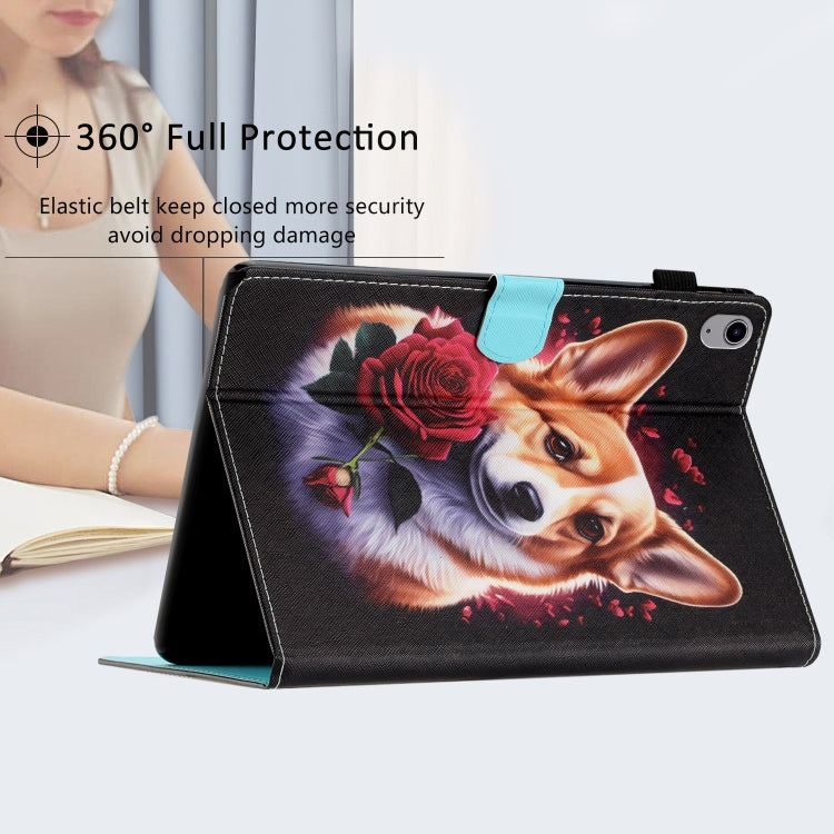 For iPad mini 2024 / mini 6 Coloured Drawing Stitching Smart Leather Tablet Case(Corgi) by buy2fix
