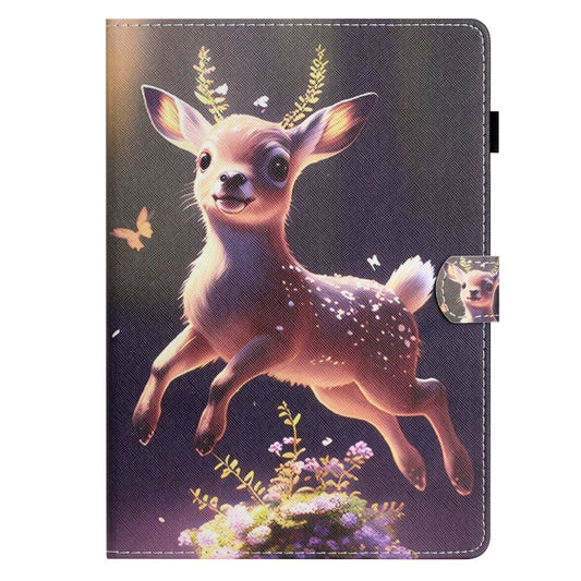 For Amazon Fire HD 10 2019/2017/2015 Coloured Drawing Stitching Smart Leather Tablet Case(Deer) by buy2fix