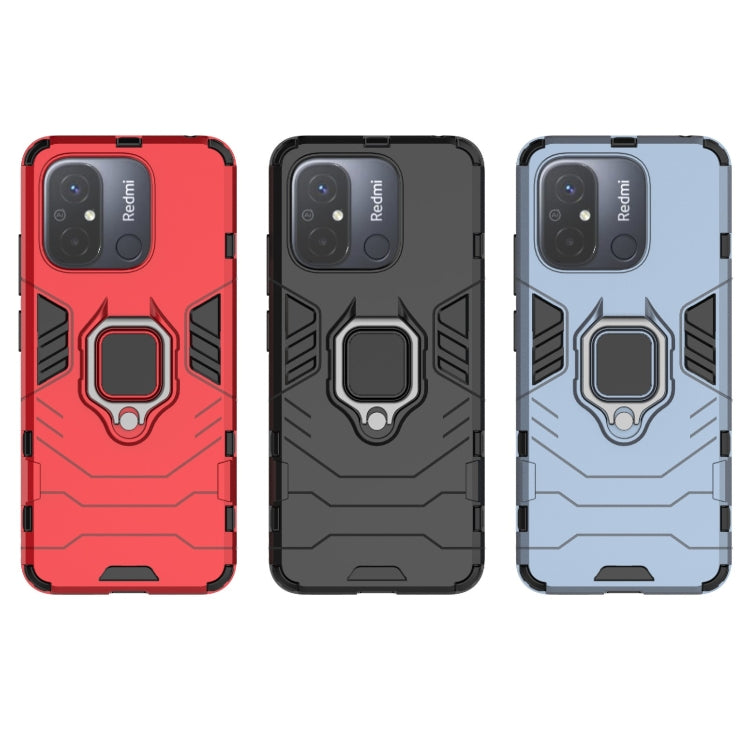 For Xiaomi Redmi 12C Magnetic Ring Holder PC + TPU Phone Case(Black) by buy2fix