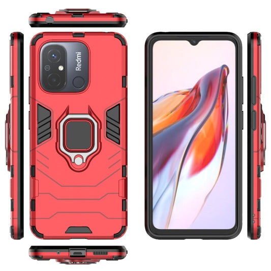 For Xiaomi Redmi 12C Magnetic Ring Holder PC + TPU Phone Case(Red) by buy2fix