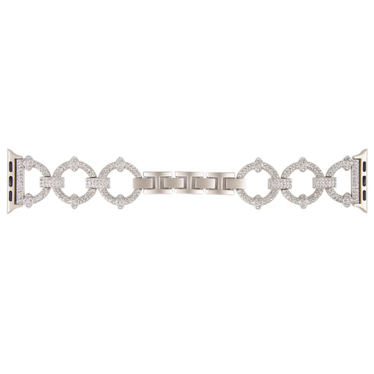 Metal Chain Diamond Watch Band For Apple Watch Series 9&8&7 41mm / SE 3&SE 2&6&SE&5&4 40mm / 3&2&1 38mm(Starlight) by buy2fix