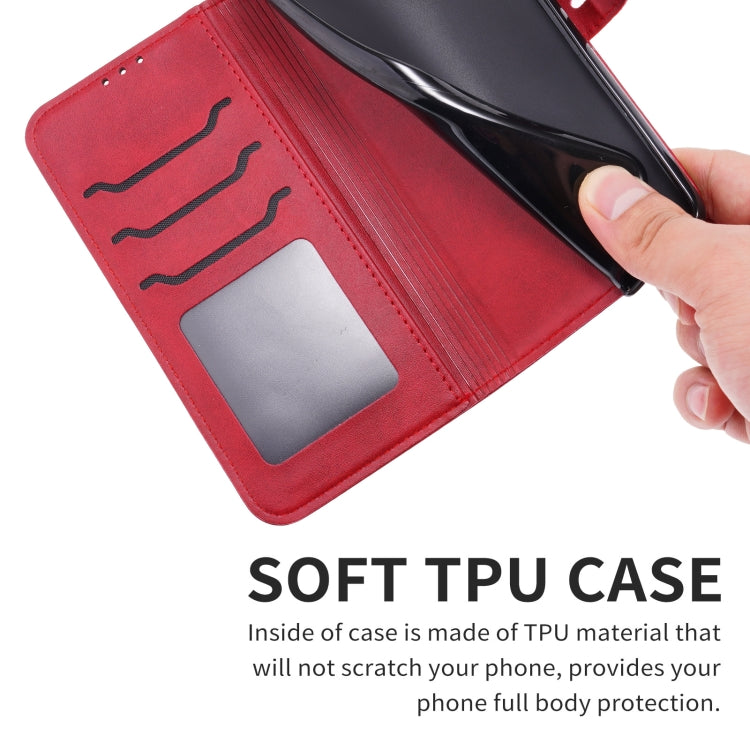 For Samsung Galaxy A34 5G Embossed Happy Cat Pattern Flip Leather Phone Case(Red) by buy2fix