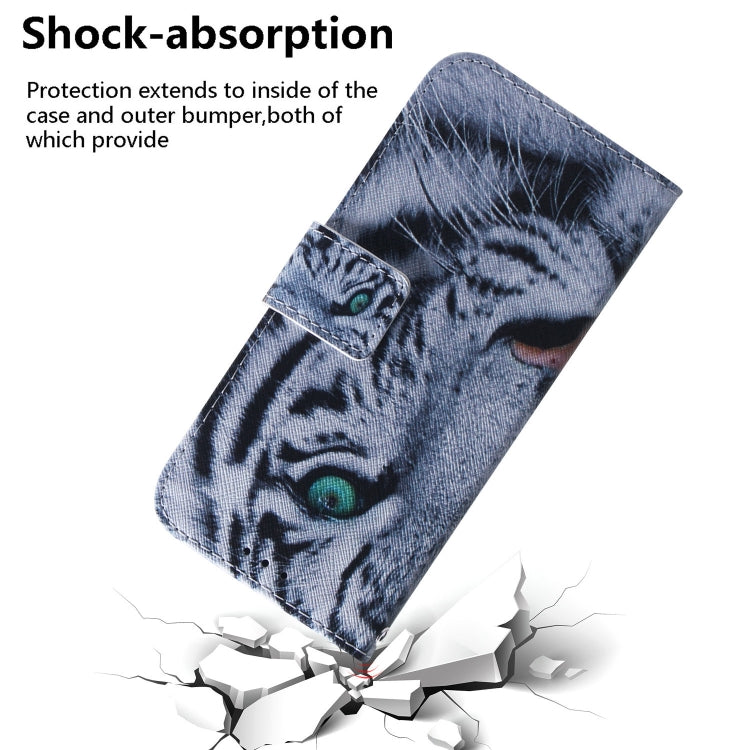 For TCL 408 Coloured Drawing Flip Leather Phone Case(Tiger) by buy2fix