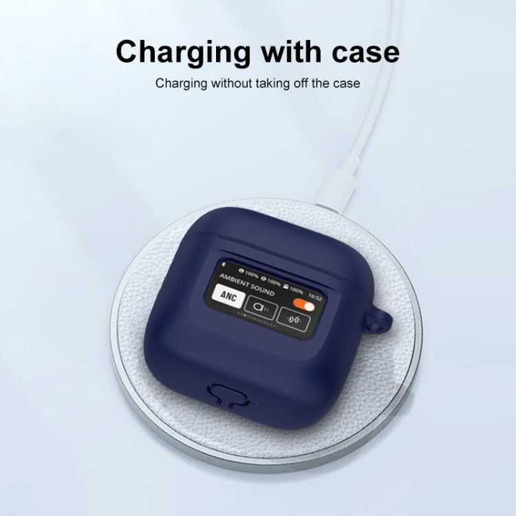 For JBL Tour Pro 2 Silicone Wireless Earphone Protective Case(Dark Blue) by buy2fix