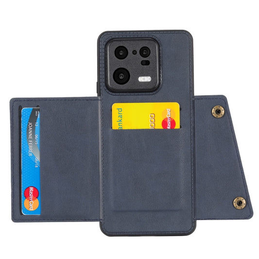 For Xiaomi 13 Double Buckle Magnetic Phone Case(Blue) by buy2fix
