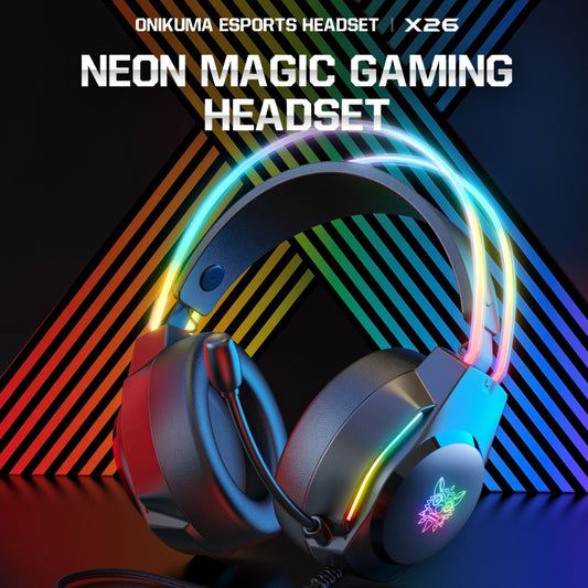 X26 USB+3.5mm RGB Wired Gaming Headset(Black) by buy2fix